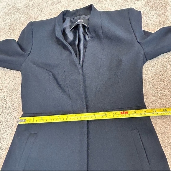 Zara navy blue inverted lapel long blazer coat jacket Sz S - Picture 12 of 15
